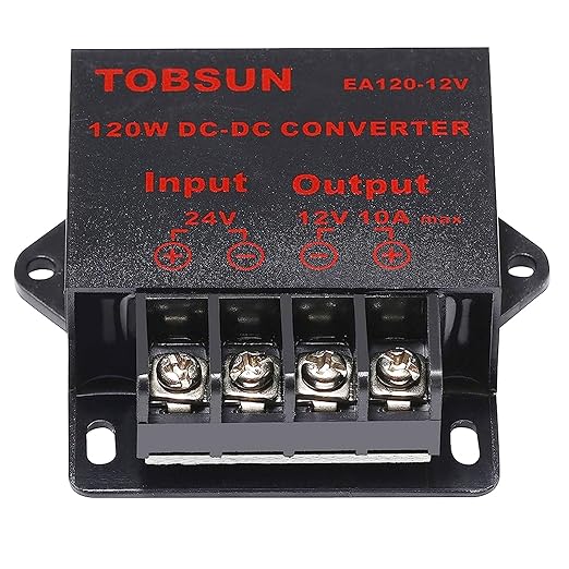 DC 24V to 12V 10A Step Down Converter, 120W 10A Power Buck Voltage Regulator by VOLRANTISE