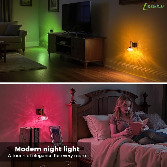 L LOHAS LED Night Lights Plug into Wall, 10-Color Changing RGB Floral Night - Image 7