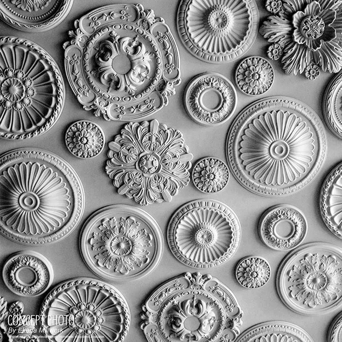Ekena Millwork CM28OSMMC Cm28Osmmc Oslo Ceiling Medallion, 28-1/8" X 1-3/4", Mississippi Mud Crackle
