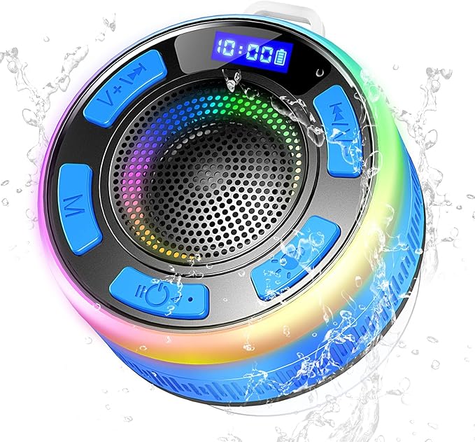 Shower Bluetooth Speaker IPX7 Waterproof, Portable Bluetooth Speakers by PRSCFUM