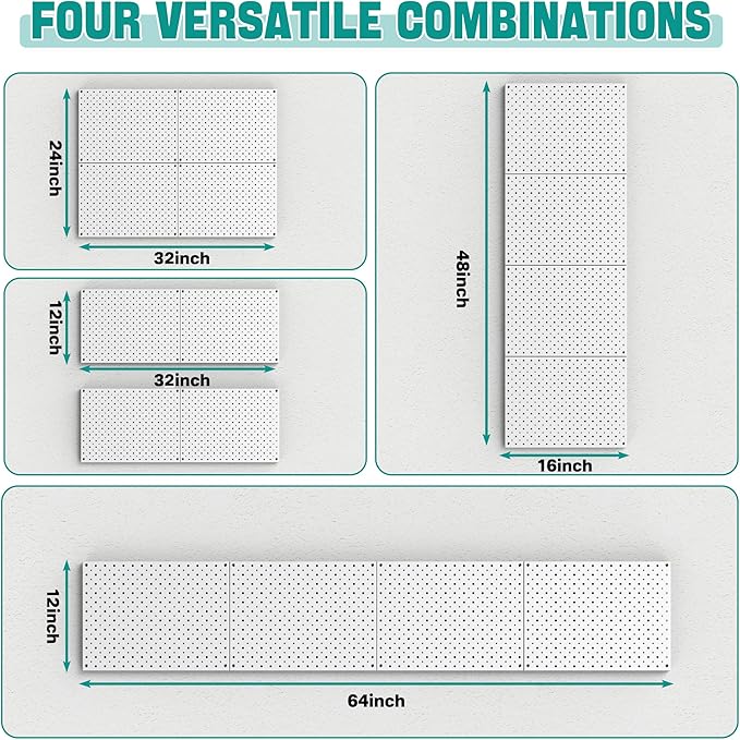 EVERHANGER Metal Pegboard Panels, Heavy Duty Pegboard Wall Organizer, Garage - Image 3