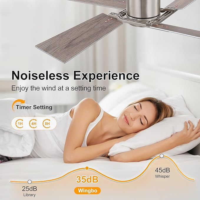 WINGBO 48 Inch Flush Mount Ceiling Fan without Light - Image 4