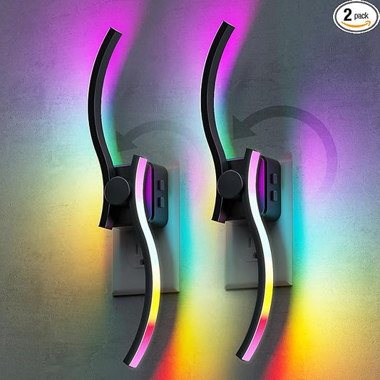 L LOHAS LED Night Light, 2 Pack Night Lights Plug into Wall, Modern Nightlight by LLOHASLED