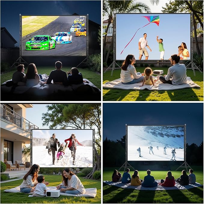Outdoor Projector Screen with Stand, TOWOND 200 Inch Portable Projection Screen - Image 7