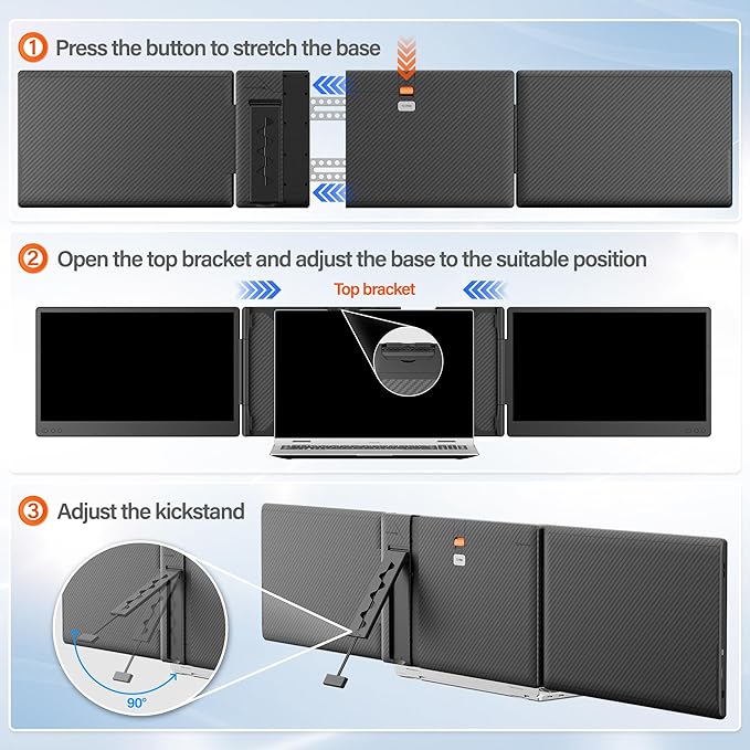 New Upgraded Laptop Screen Extender Portable Monitor, 1080P FHD IPS Screen - Image 4