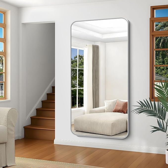 Silver Bathroom Mirror, 72 x 36 Inch Large Rectangle Mirror, Rectangular Vanity - Image 6