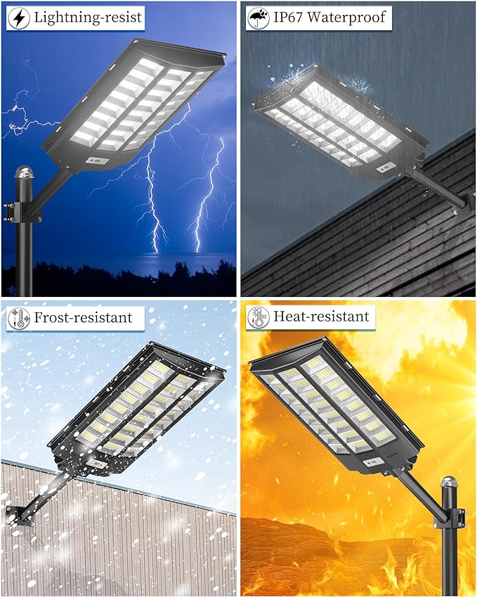 Gefolly SL-9600W Solar Street Light Outdoor 780000LM Wide Angle Commercial - Image 7