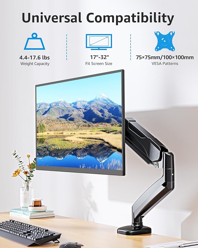 MOUNTUP Single Monitor Desk Mount Holds Screen up to 32 inch, Height Adjustable - Image 3