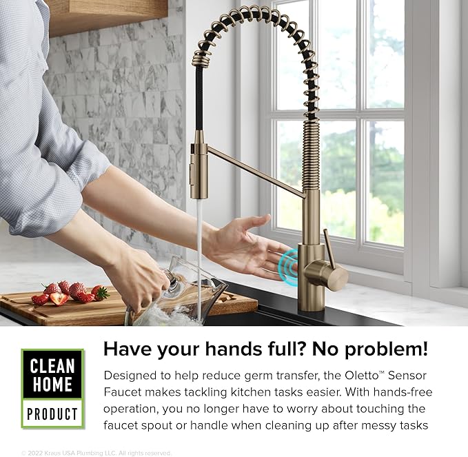 KRAUS Oletto Touchless Sensor Commercial Pull-Down Single Handle Kitchen Faucet - Image 7