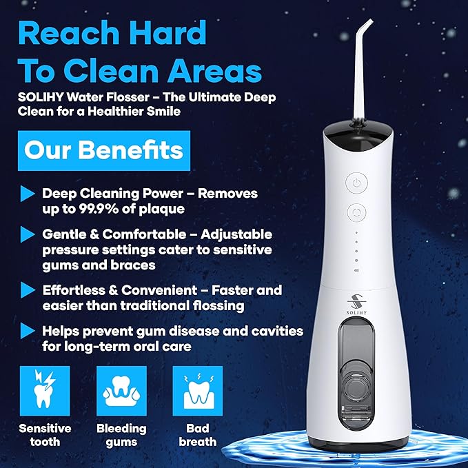 SOLIHY Cordless Water Flosser, Water Dental Flosser, Rechargeable Irrigation - Image 2