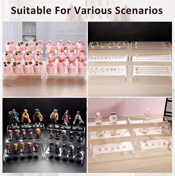 LFTYTUO 2 Set Large Acrylic Clear Display Risers, 3 Sizes 12" Rectangular - Image 7