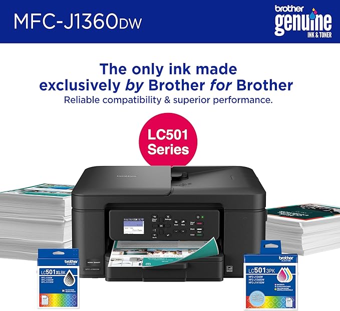 Brother Work Smart 1360 Wireless Color Inkjet All-in-One Printer - Image 2