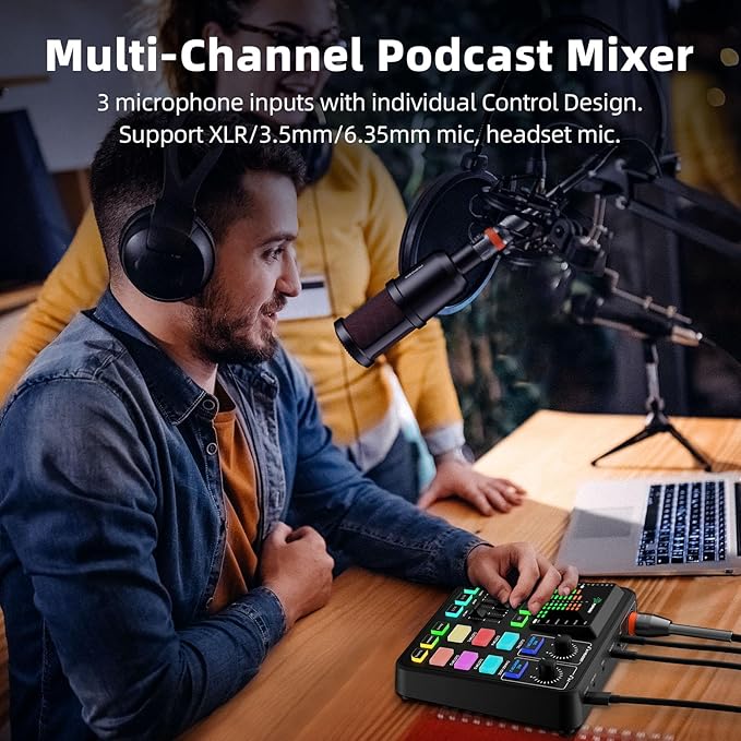 PUPGSIS Gaming Audio Mixer, Audio Interface - Image 3