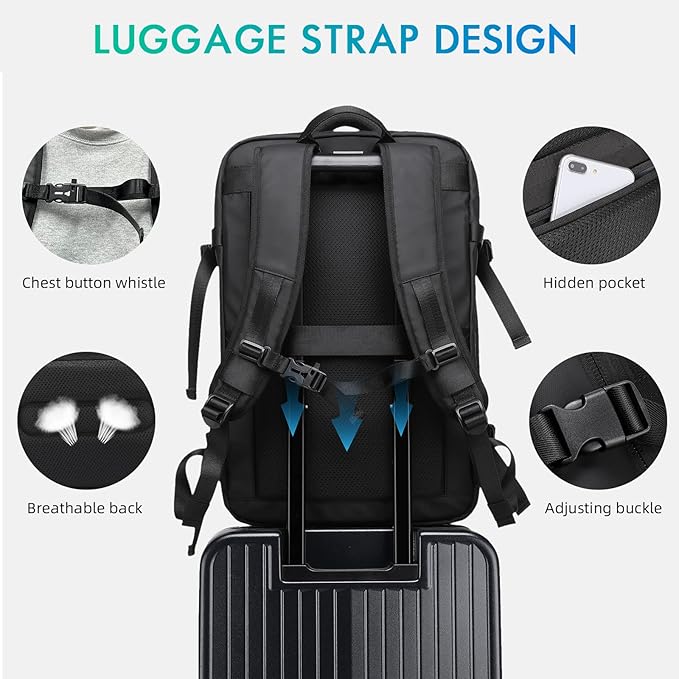 50L Carry on Travel Backpack, Expandable Airline Approved Backpacks - Image 7