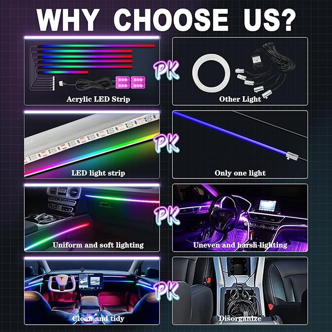 Dreamcolor Acrylic Interior Car Light 10 in 1 Automotive Ambient Light Kits - Image 2