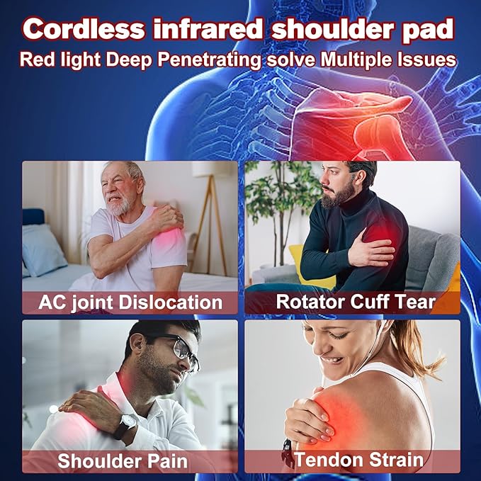 Cordless Shoulder Red Light Therapy Belt, Portable Near Infrared Light Therapy - Image 5