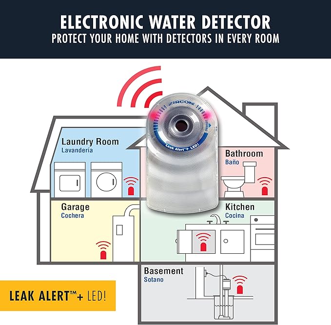 Zircon Leak Alert + LED! Water Leak Detector & Flood Sensor Alarm/Water Leak - Image 3