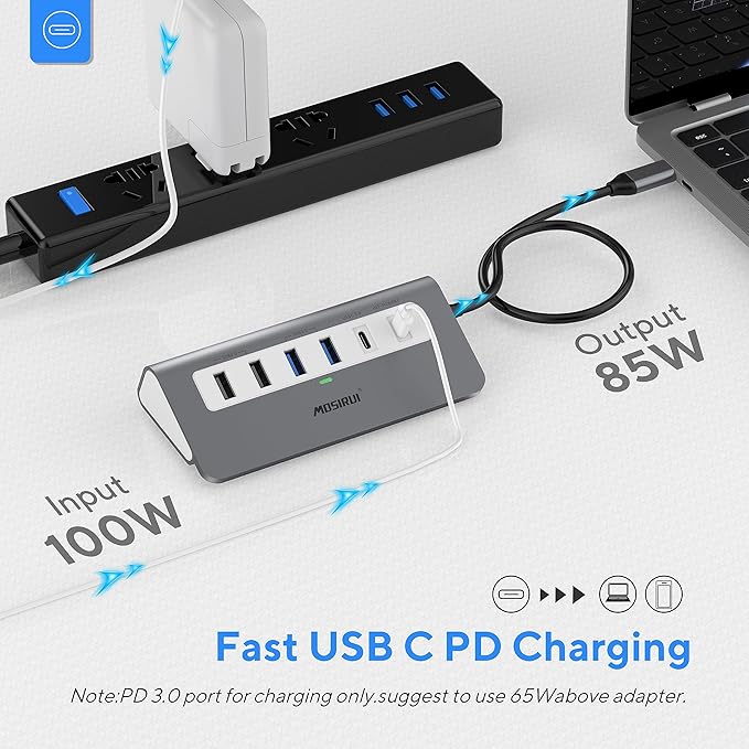 USB C Hub Multiport Adapter, Mosirui 9-in-1 USB-C Docking Station - Image 6