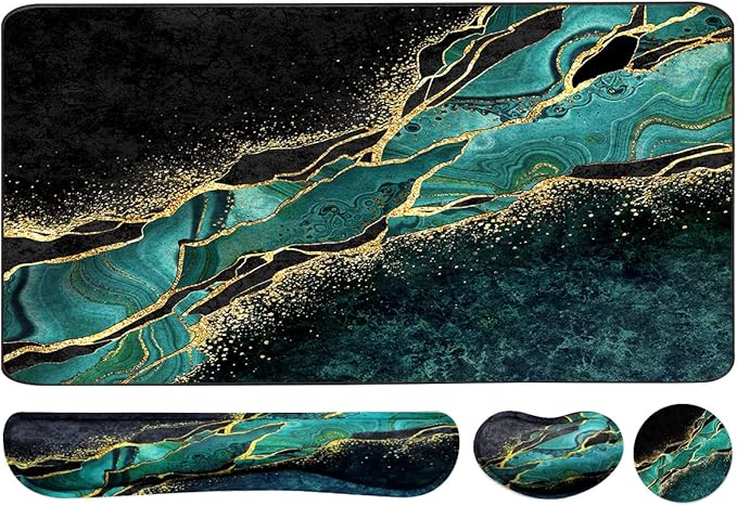 Keyboard Mouse Pad Set, Extended Mouse Pad+Keyboard Wrist Rest Support by WBWEIRDBEAST