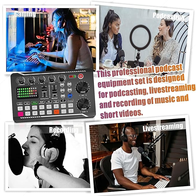 SINWE Podcast Microphone Bundle, BM-800 Condenser Mic - Image 6
