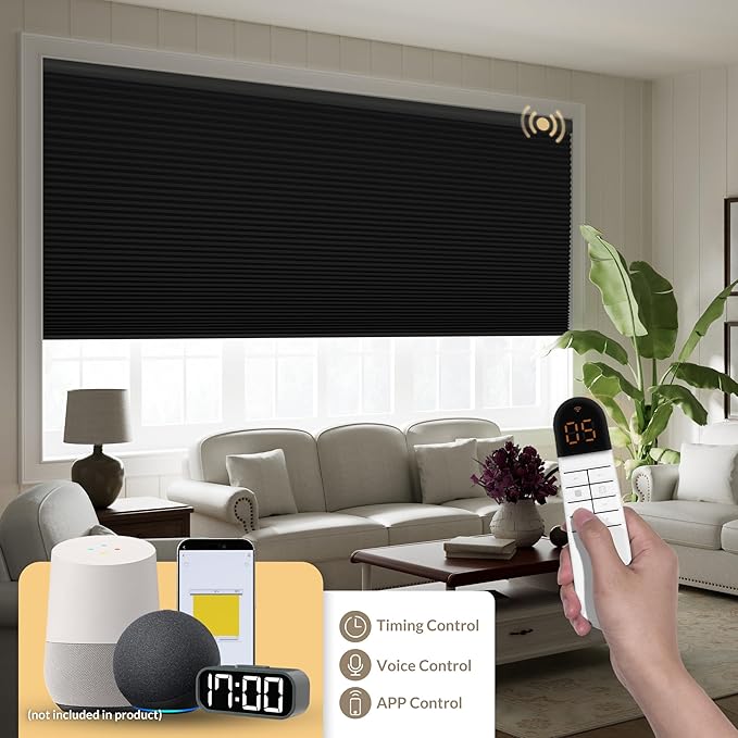 Boolegon No Drill Motorized Cellular Blinds - Image 2
