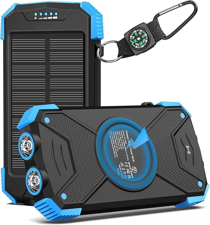 BLAVOR Solar Power Bank 10, Portable Wireless Charger, 20W Fast Charging by BLAVOR