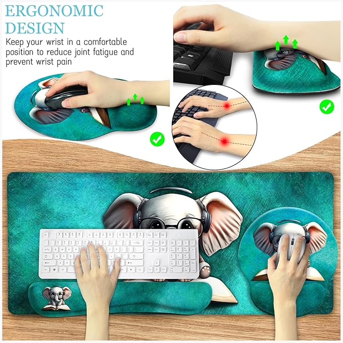 LIMKRIAN Desk Mat Pad, Large Gaming Mouse Pad - Image 4