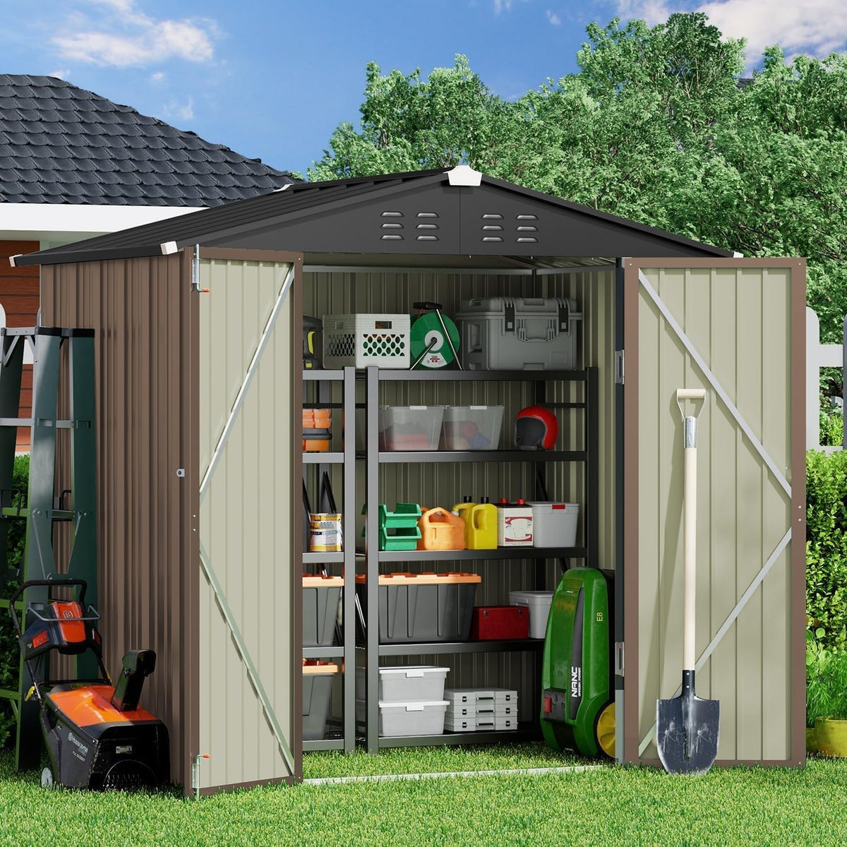 gizoon 6 x 4 ft outdoor storage shed, main product view