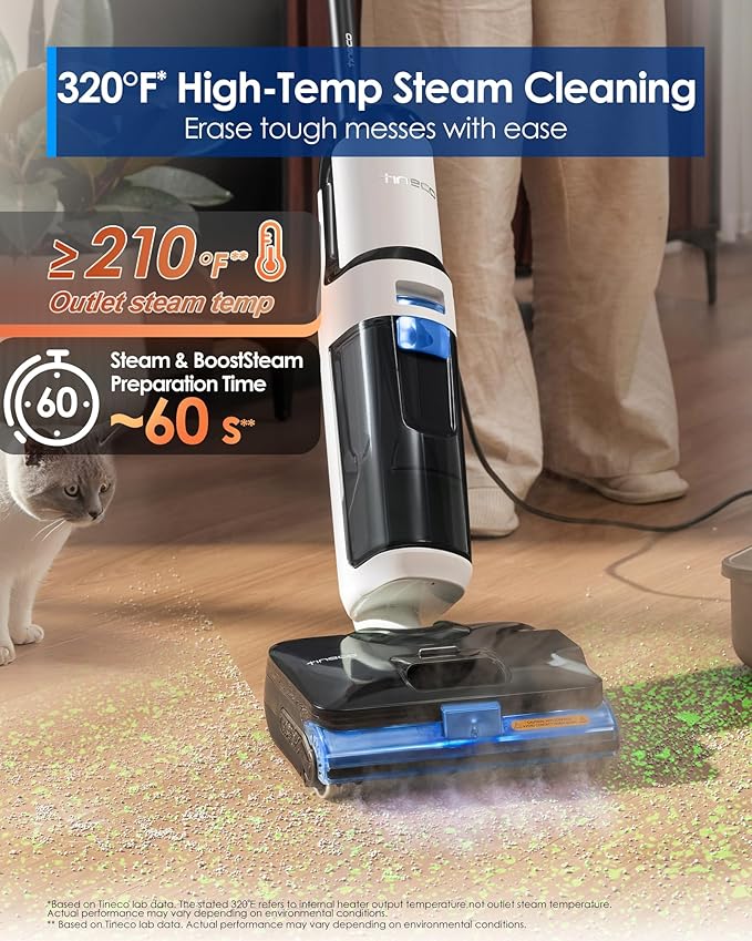 Tineco FLOOR ONE S6 Stretch Steam Corded Wet Dry Vacuum Steam Mop All-in-One - Image 3