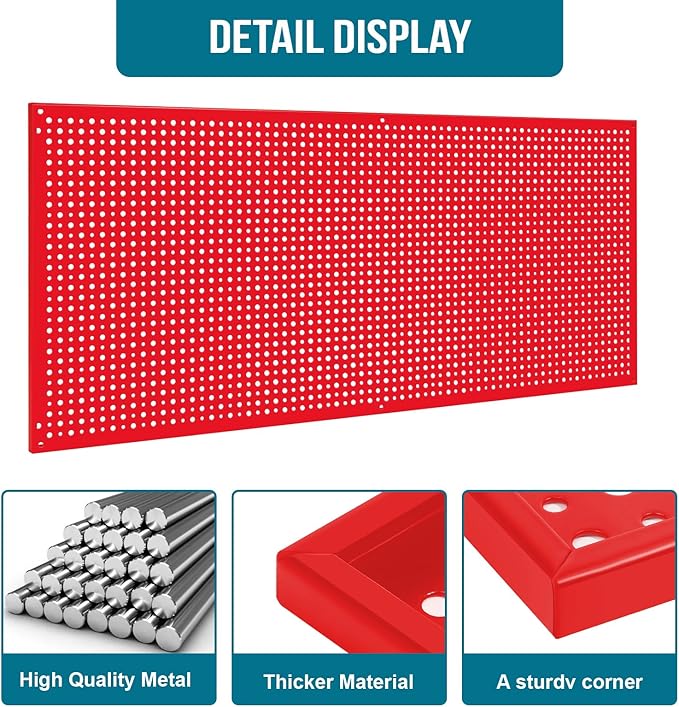Daanxw Pegboard Rack Garage Storage Steel Horizontal PegBoard Pack, Steel - Image 4