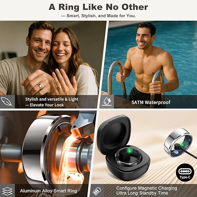RIFESI Smart Ring for Women Men, Fashion Minimalist Fitness Ring & Sleep - Image 9