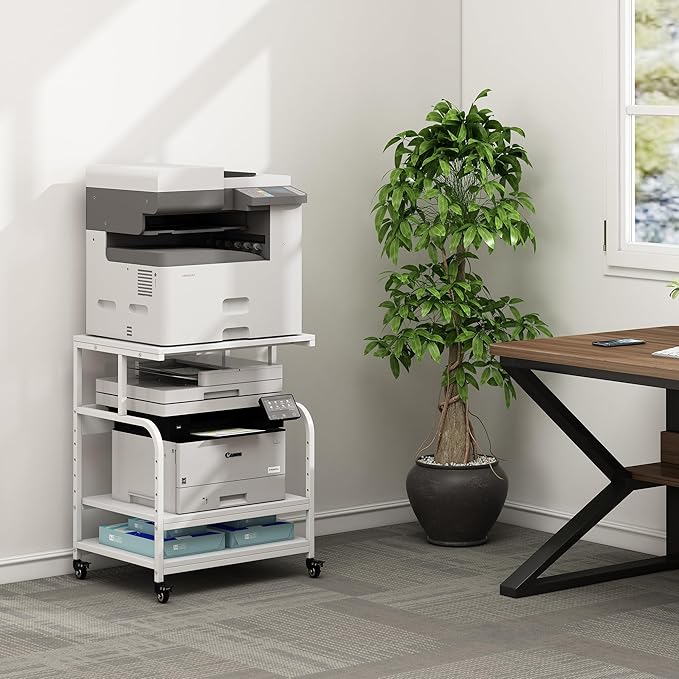 Fannova White Printer Stand, 23.6 x18.9 x 30 Inches Big Size Printer Table - Image 6