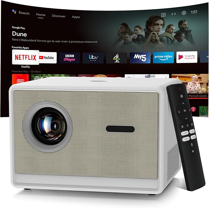 Projector with WiFi and Bluetooth｜3 Years Protection｜2000ANSI Native 1080P/4K by Maypug