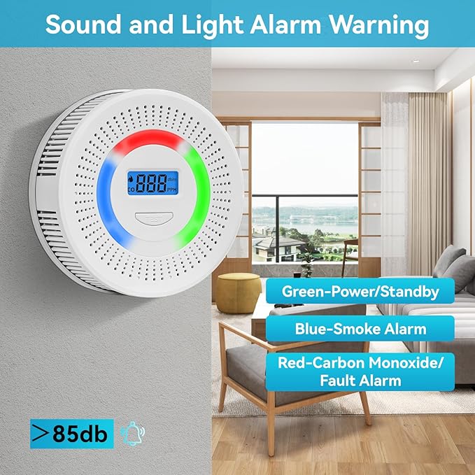 Smoke Detector Carbon Monoxide Gas Alarm, Fire Carbon Monoxide Detector 2 in 1 - Image 5