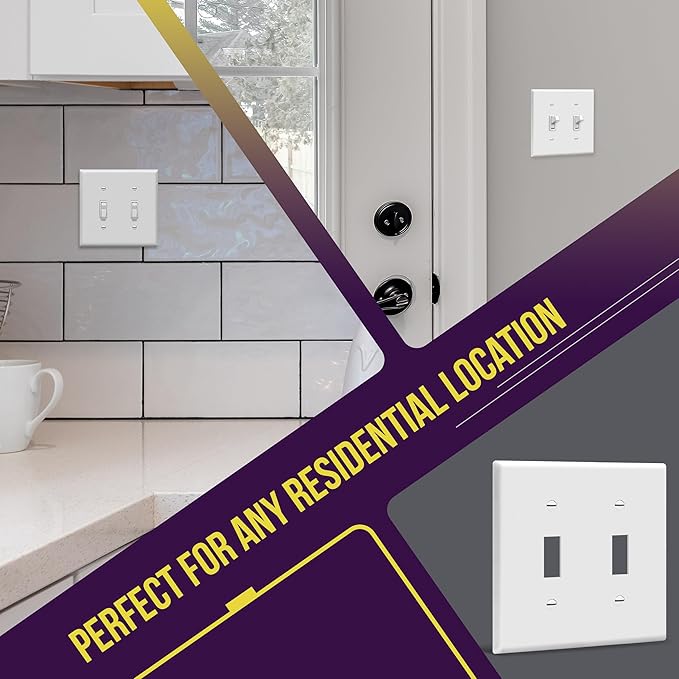 ENERLITES Double Toggle Switch Cover, Two Gang Light Switch Wall Plate - Image 4