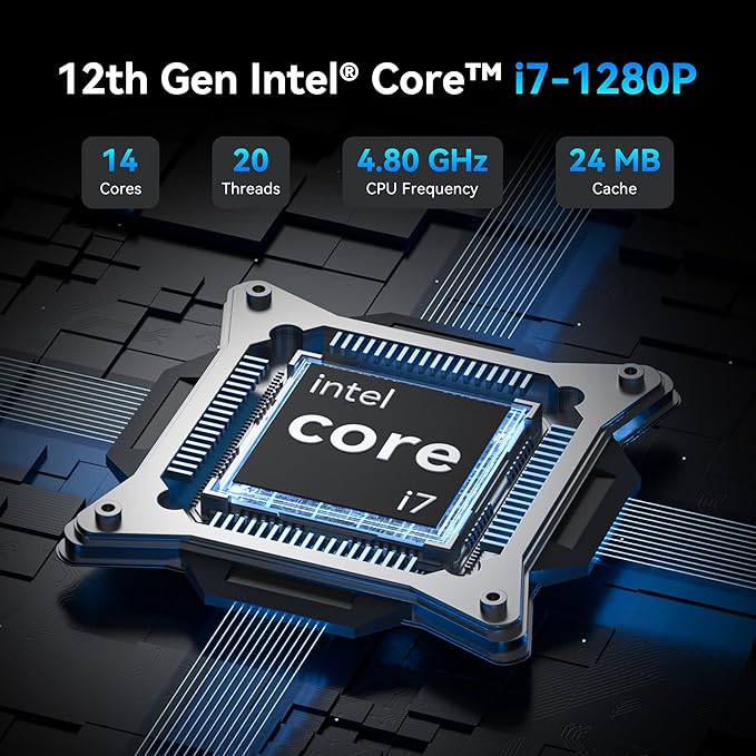 GEEKOM Mini PC IT12 With Intel i7-1280P Mini Computers, 16GB RAM/1TB SSD - Image 3