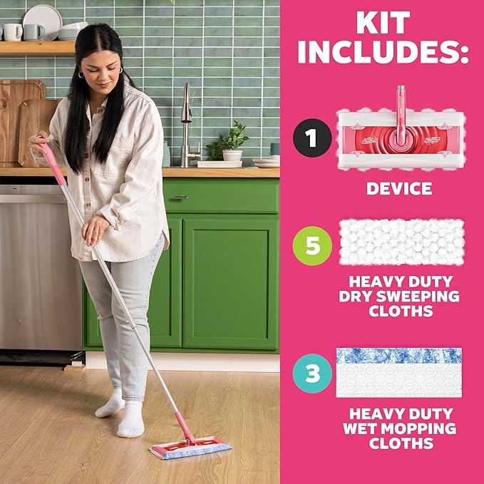 Swiffer Sweep and Mop Deluxe, Limited Edition Pink Wicked: - Image 8