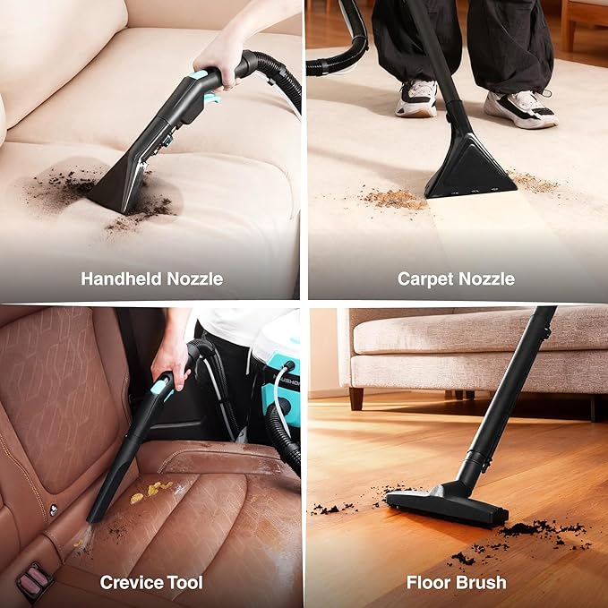 HAUSHOF 4 Gallon 5.5 Peak HP Wet/Dry Vacuum Upholstery Cleaner, Portable Shop - Image 7