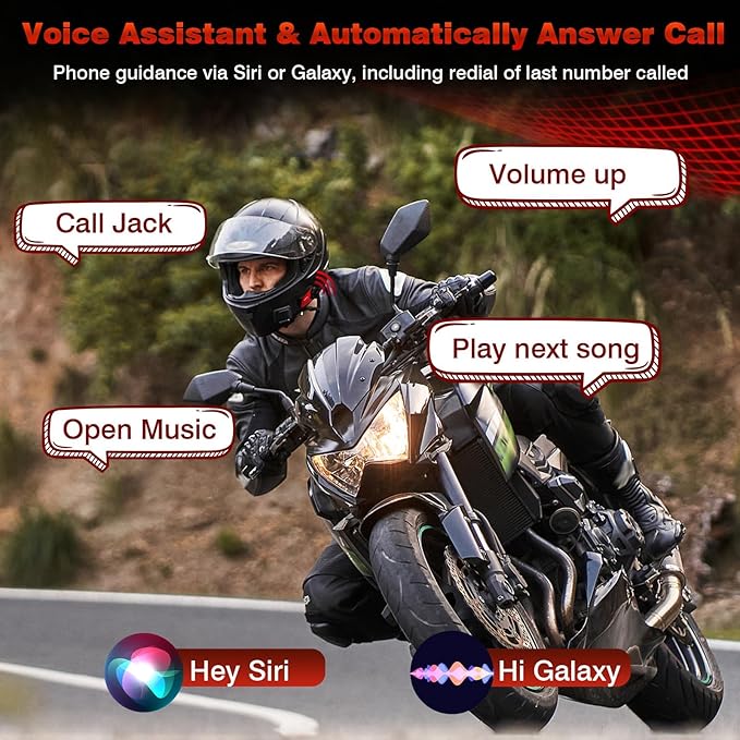 Motorcycle Helmet Headset Support 8 Riders Group Intercom Communication System - Image 7