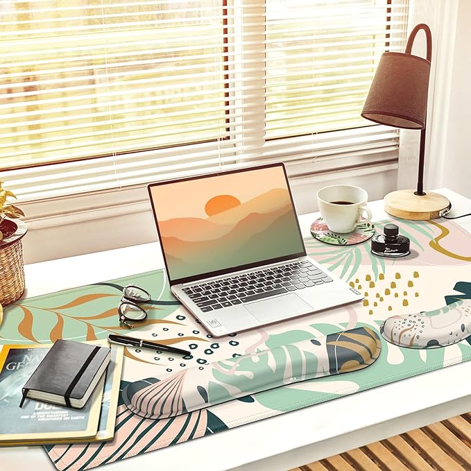 Gimars 4 in 1 Mouse Pad and Keyboard Wrist Rest Set, Large Mouse Pad - Image 2