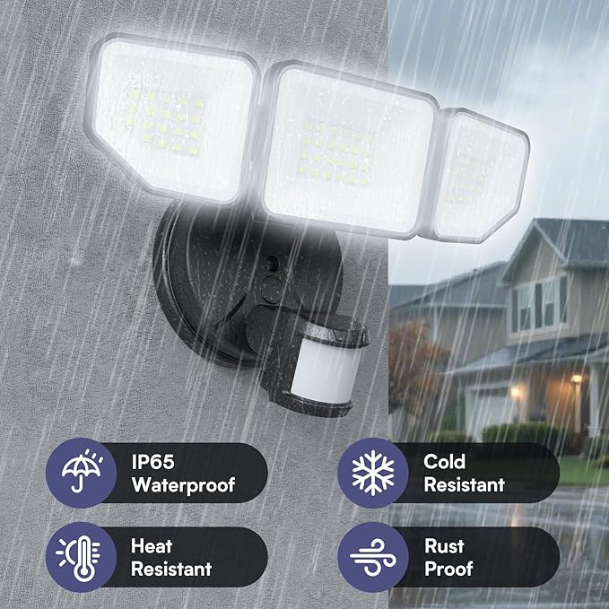Meloght 65W 6500LM Flood Lights Outdoor Motion Sensor, Hardwired Security - Image 6