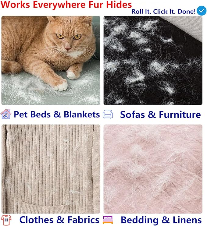 Pawsome Pets Pet Hair Remover Gift Set Reusable Lint Roller Cat and Dog Hair - Image 4