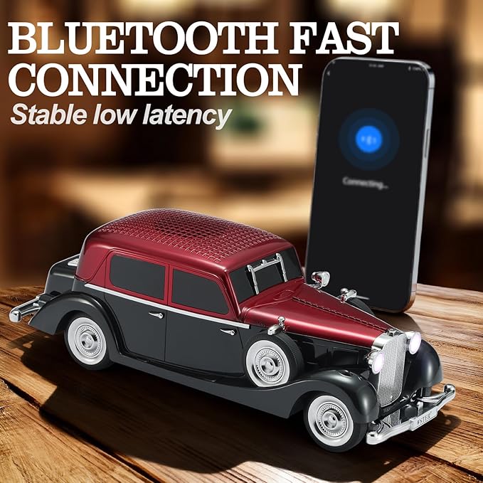 WSTER Vintage Car Bluetooth Speaker, Retro Classic Model - Image 2