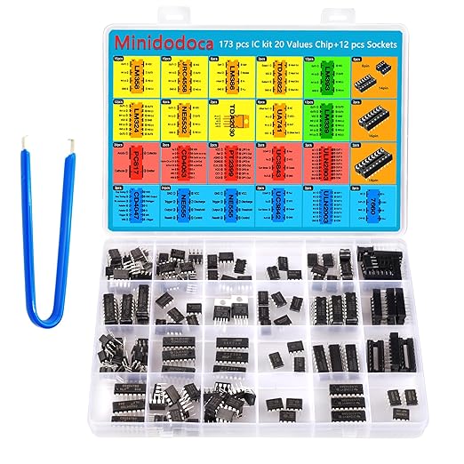 IC Chips kit Minidodoca 173 pcs 20 Values Chip Assortment Set+12 pcs by minidodoca