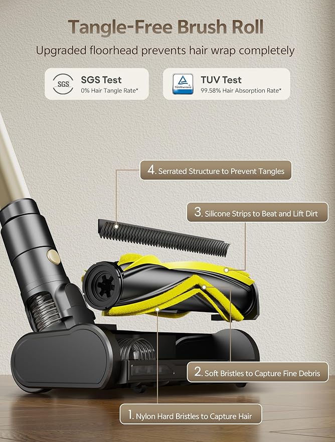 Ultenic Cordless Vacuum Cleaner, 600W 60KPA 65min Runtime, Stick Vacuum - Image 5