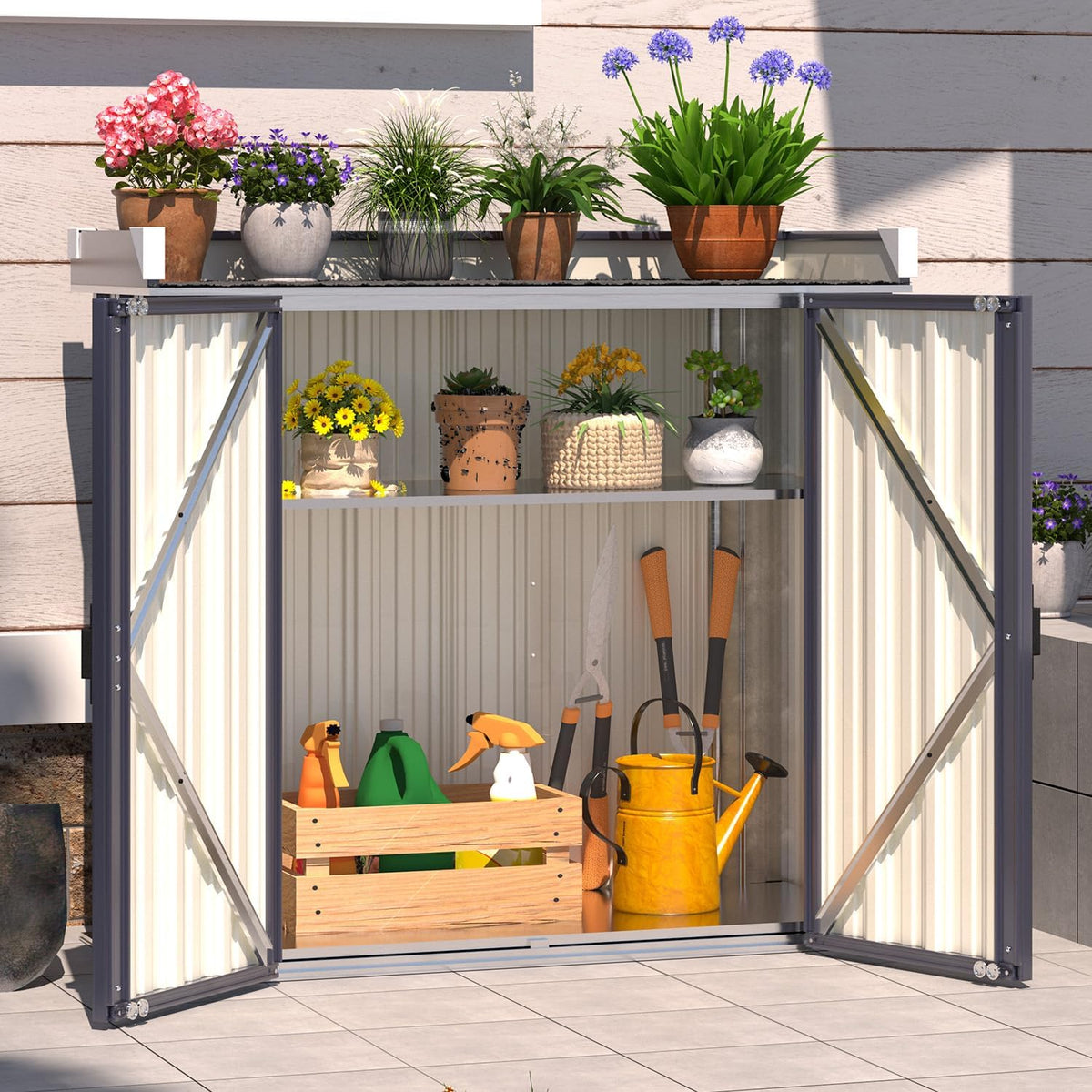 aecojoy outdoor storage cabinet waterproof with floor &, main product view