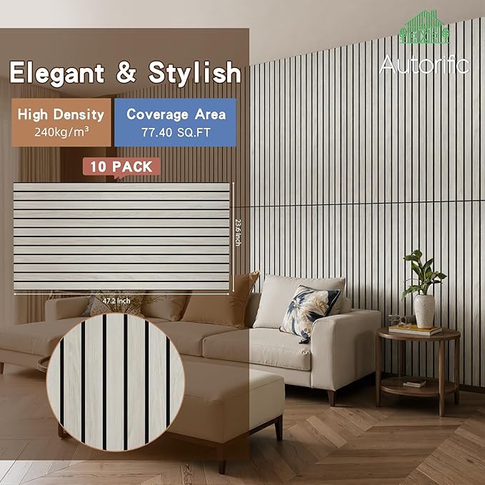 10 Pack Large Acoustic Panels 47.2”x23.6”, Decorative Acoustic Wall Panel - Image 3