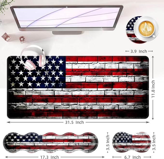 BFUKVOU Large Keyboard Mouse Pad Set, Extended Mouse Pad+Keyboard Wrist Rest - Image 6