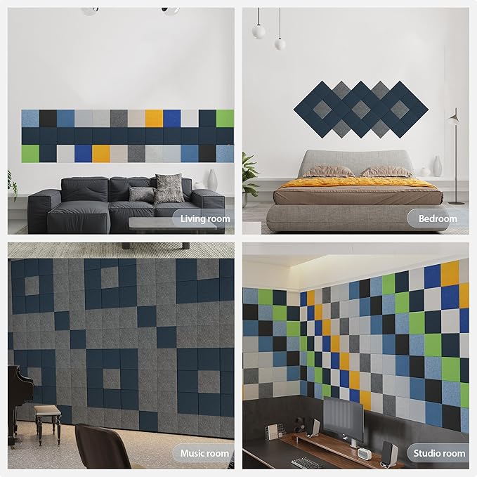 Amantech 12 Pack Acoustic Panels Self Adhesive Sound Proof Foam, High Density - Image 7