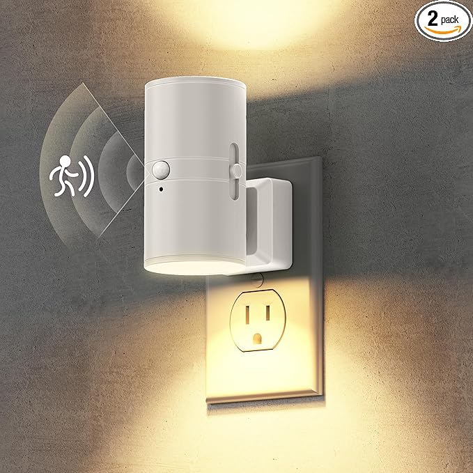 Briignite Motion Sensor Night Light, 2 Pack Motion Activated Plug in Night by WelcometoBriigniteenjoyyourshopping